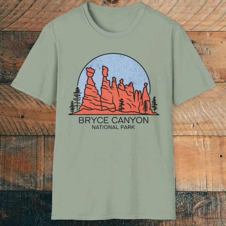 Park Service Apparel - Wholesale Screen Printed T-Shirt - Unisex - Bryce Canyon National Park Unisex Fit T-Shirt Utah Hoodoos Art
