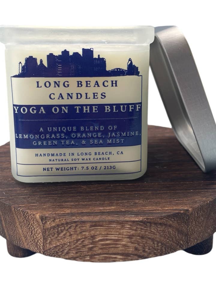 Vela de 7.5 oz Yoga on the Bluff para venta al por mayor de Long Beach Candles