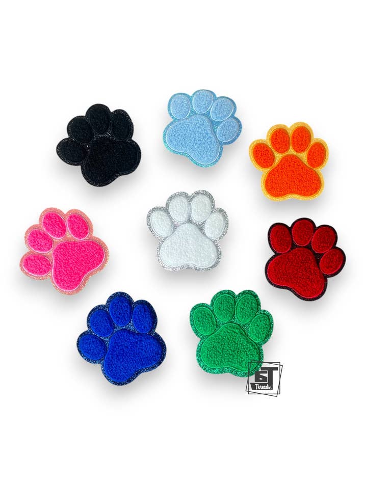 Chenille Paw Print for wholesale by 6j Threads LLC