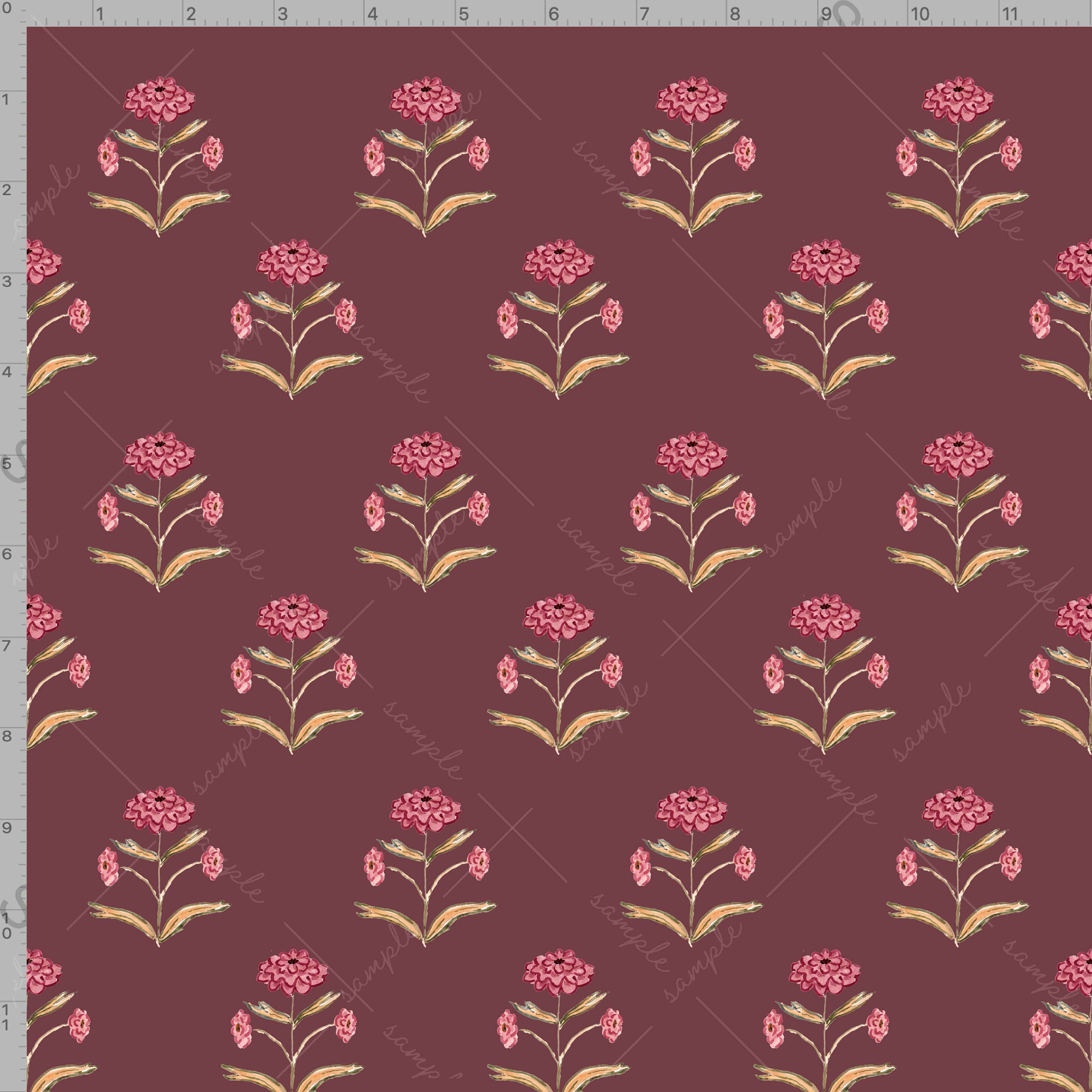 The Illustrated Life - Wholesale Flat Wrap - Zinnia Block Print Gift Wrap Sheets1