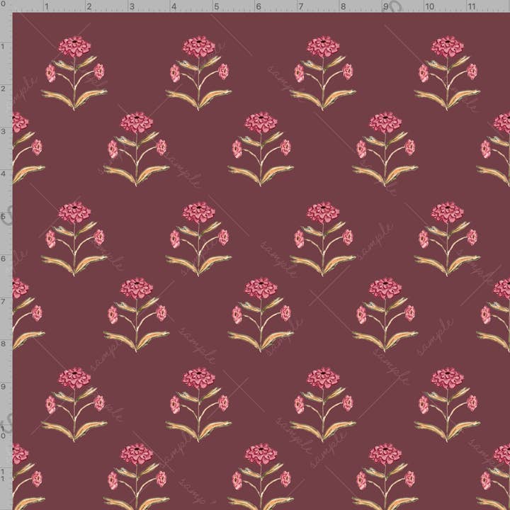 The Illustrated Life - Wholesale Flat Wrap - Zinnia Block Print Gift Wrap Sheets1