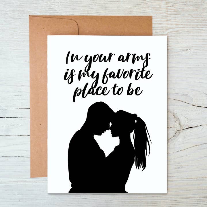 Card "In Your Arms is My Favorite Place to Be" for wholesale by Pentionery