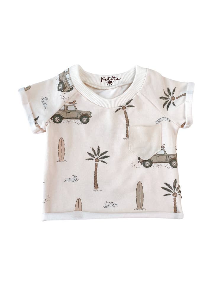 Baby jersey t-shirt / cars & palm trees for wholesale by PETITE EvelinaApparel