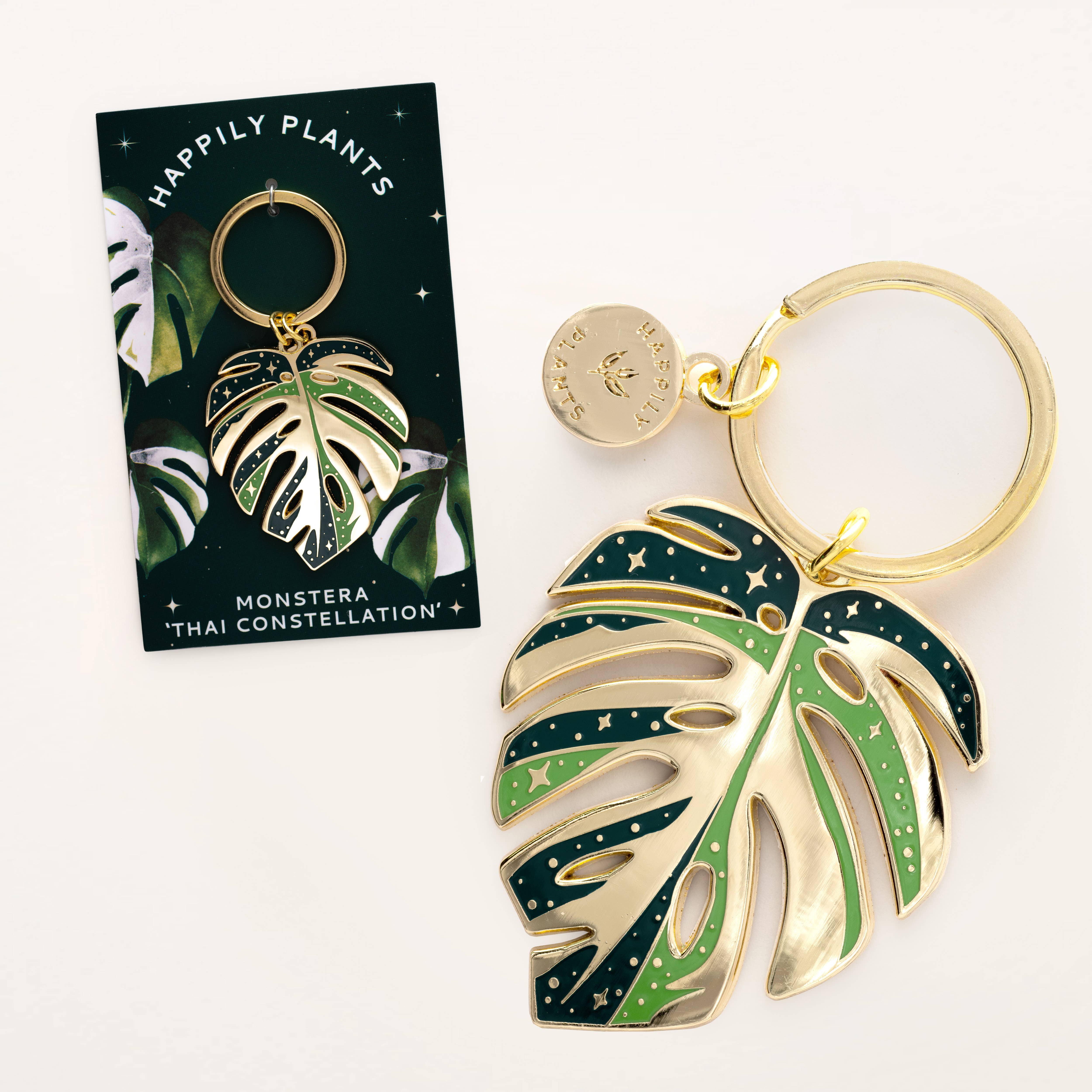 Happily Plants - Wholesale Keychain - Unisex - Monstera Thai Constellation Plant Keychain Charm Plant Gifts1