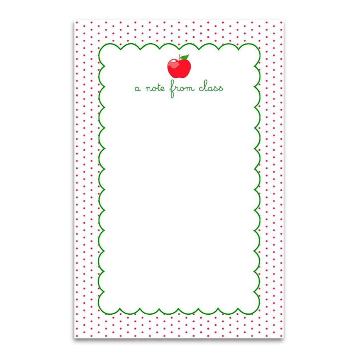 Back to School Dotted Apple Notepad for wholesale by Taylor Beach Design