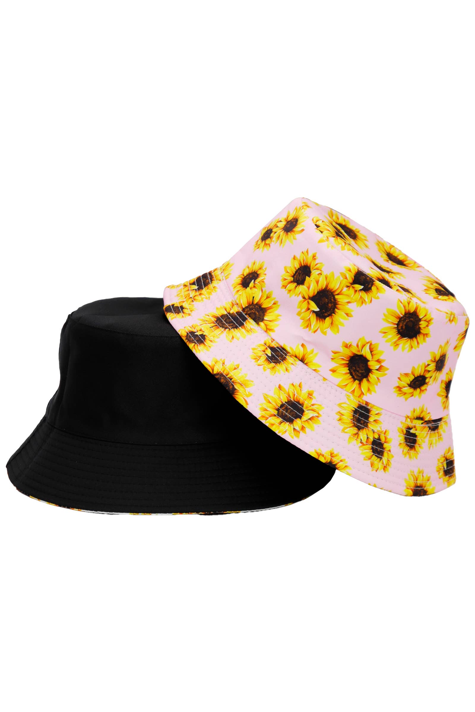 Cap Zone - Wholesale Bucket Hat - Women's - Sunflower Reversible Black Bottom Bucket Hat1