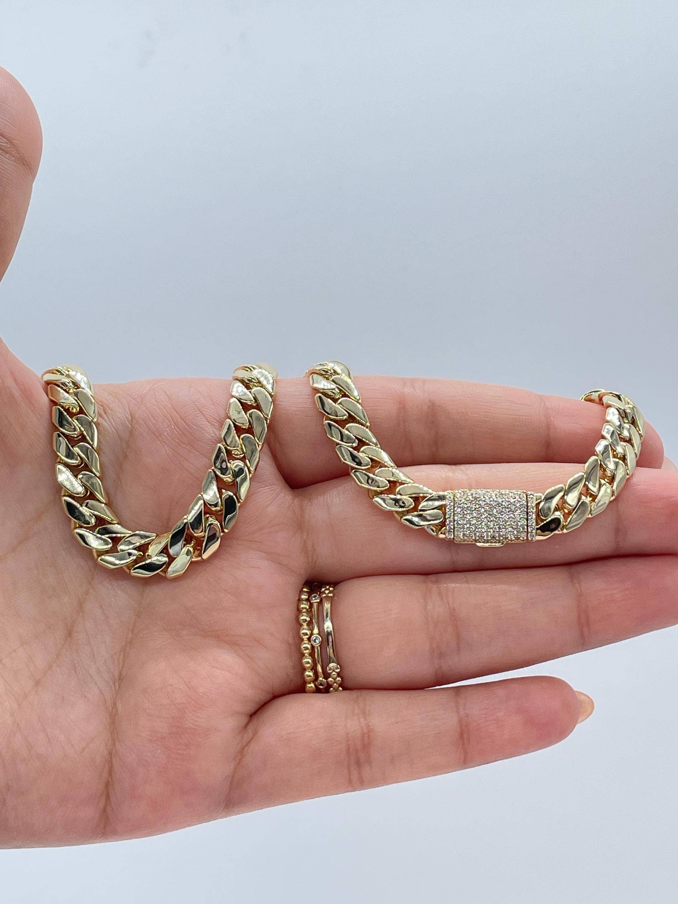 Milie - Vendita all'ingrosso Parure di gioielli - Collegamento Monaco in GF 14k con Chiusura Decorata con Pavé di Cz3