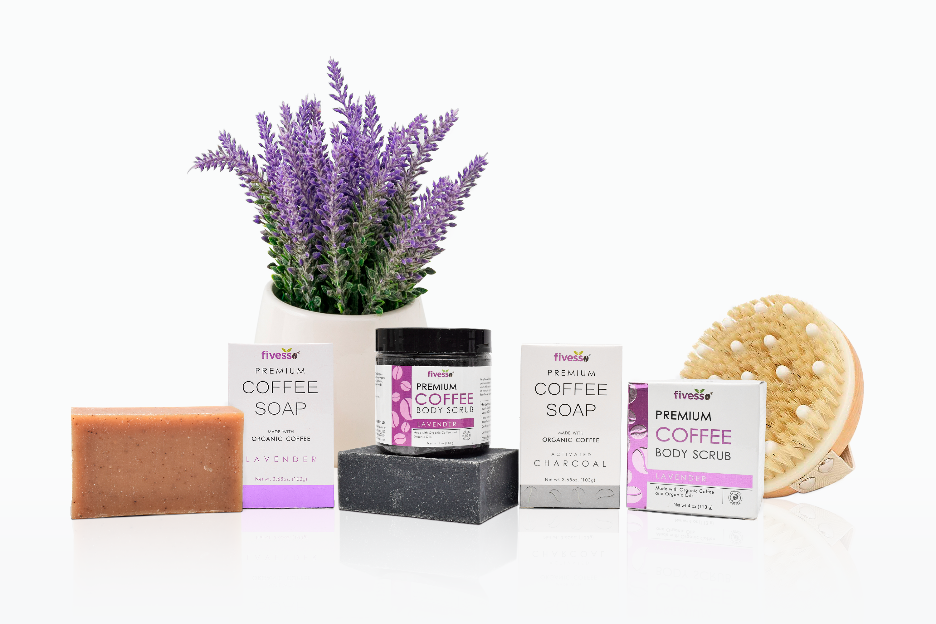 Fivesso - Organic Coffee Skincare - Wholesale Bath & Body Set - Boutique Set of Natural Coffee Skincare2