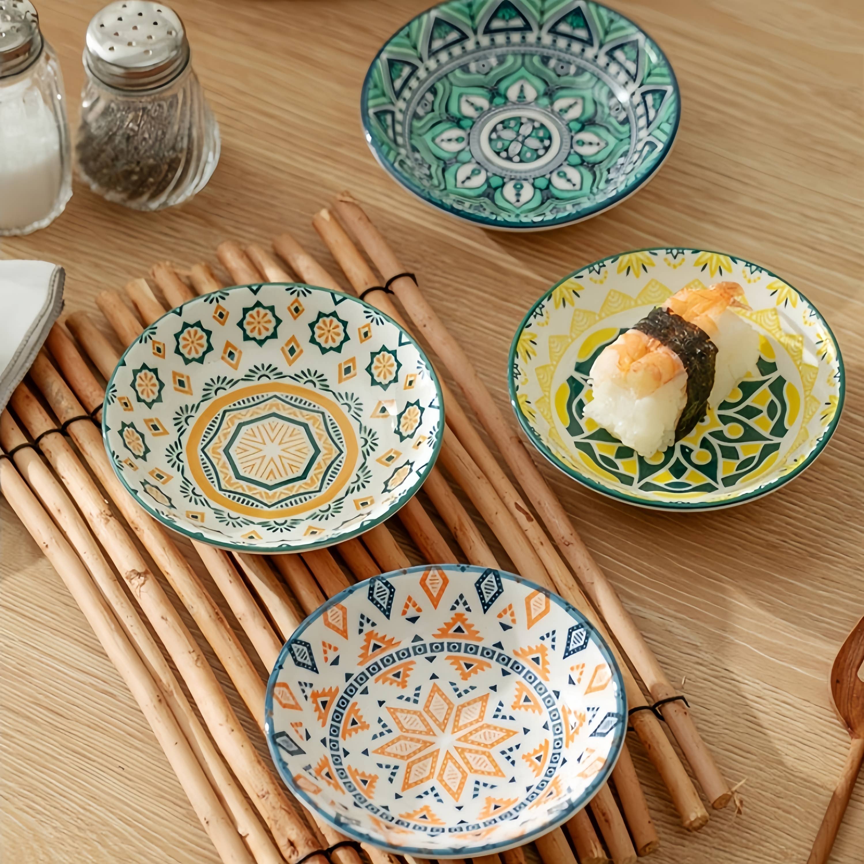 Otterware - Vente Bols à condiments/sauces - Plats à trempette en céramique style marocain (6 styles)56