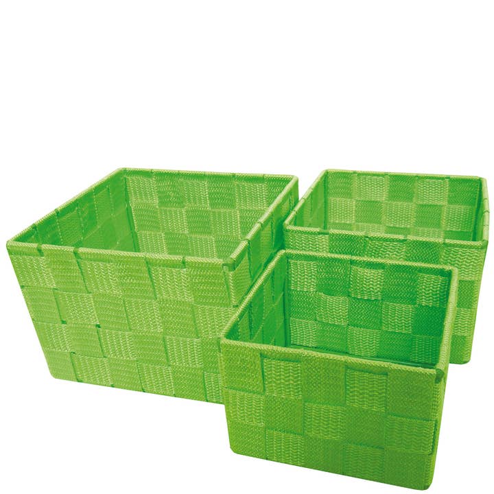 Set of 3 green baskets S for wholesale by Laroom