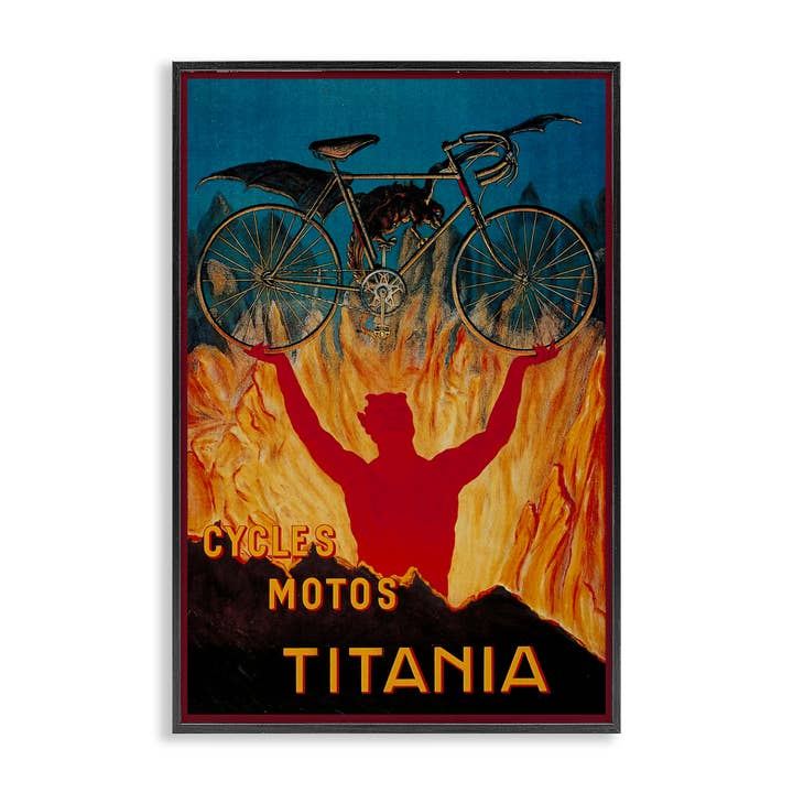 Vintage Dragon & Bicycle - Framed Wall Art for wholesale by Stupell Industries