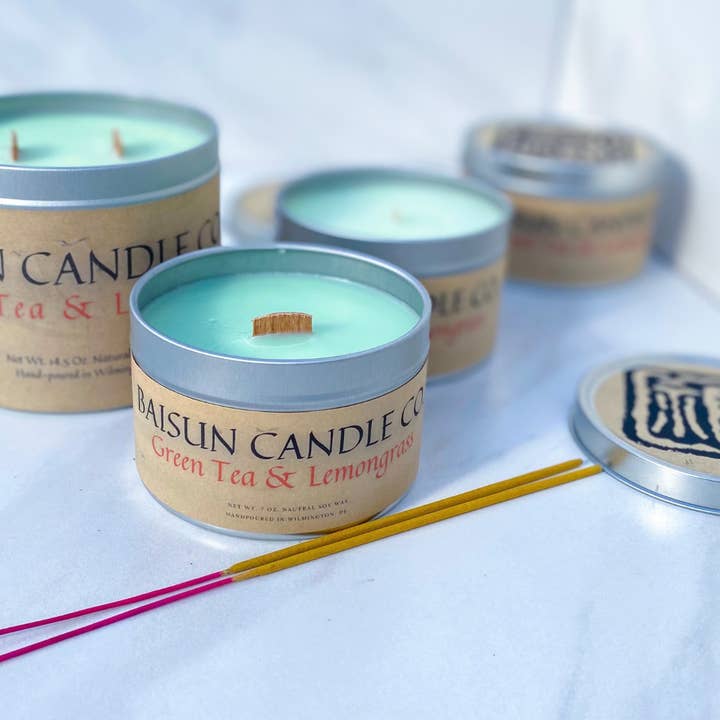 Green Tea & Lemongrass- Scented Candle for wholesale by Baisun Candle Co.
