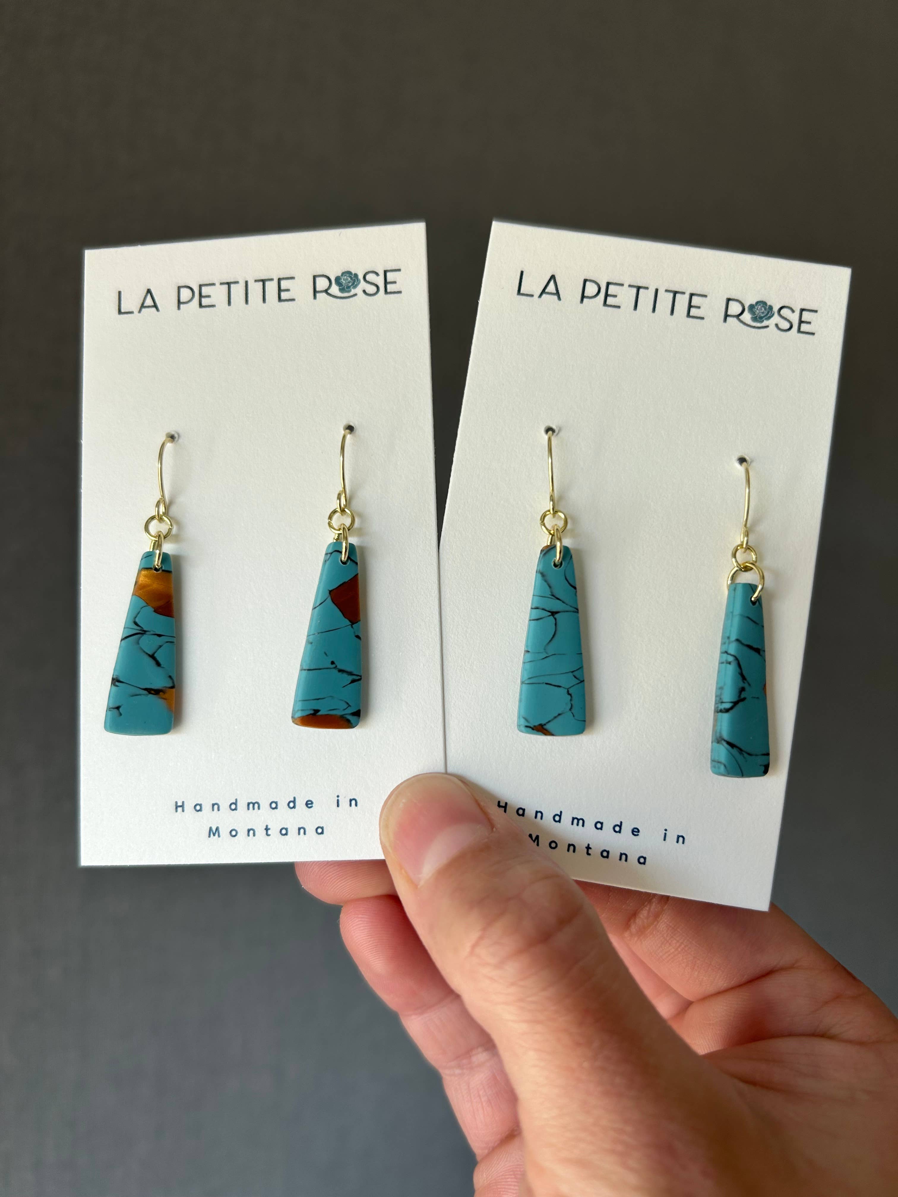 La Petite Rose LLC - Wholesale Dangle Earrings - Faux Turquoise Clay Earrings, Minimalist Fish Hook Dangles4