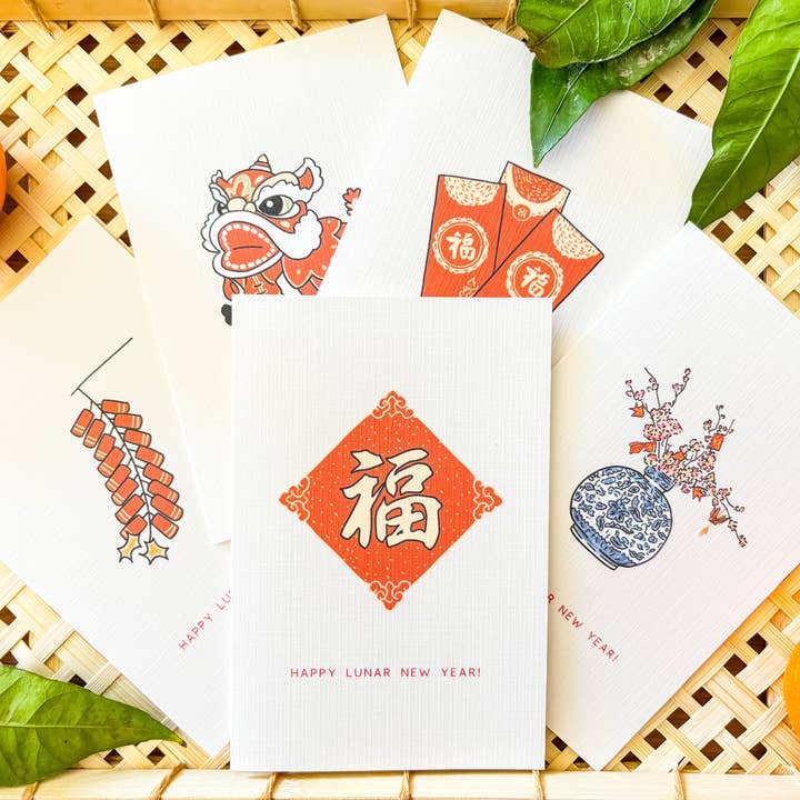 Zhi Wen Design - Wholesale Everyday Greeting Card - Lunar New Year Traditions Variety Box Set of 53
