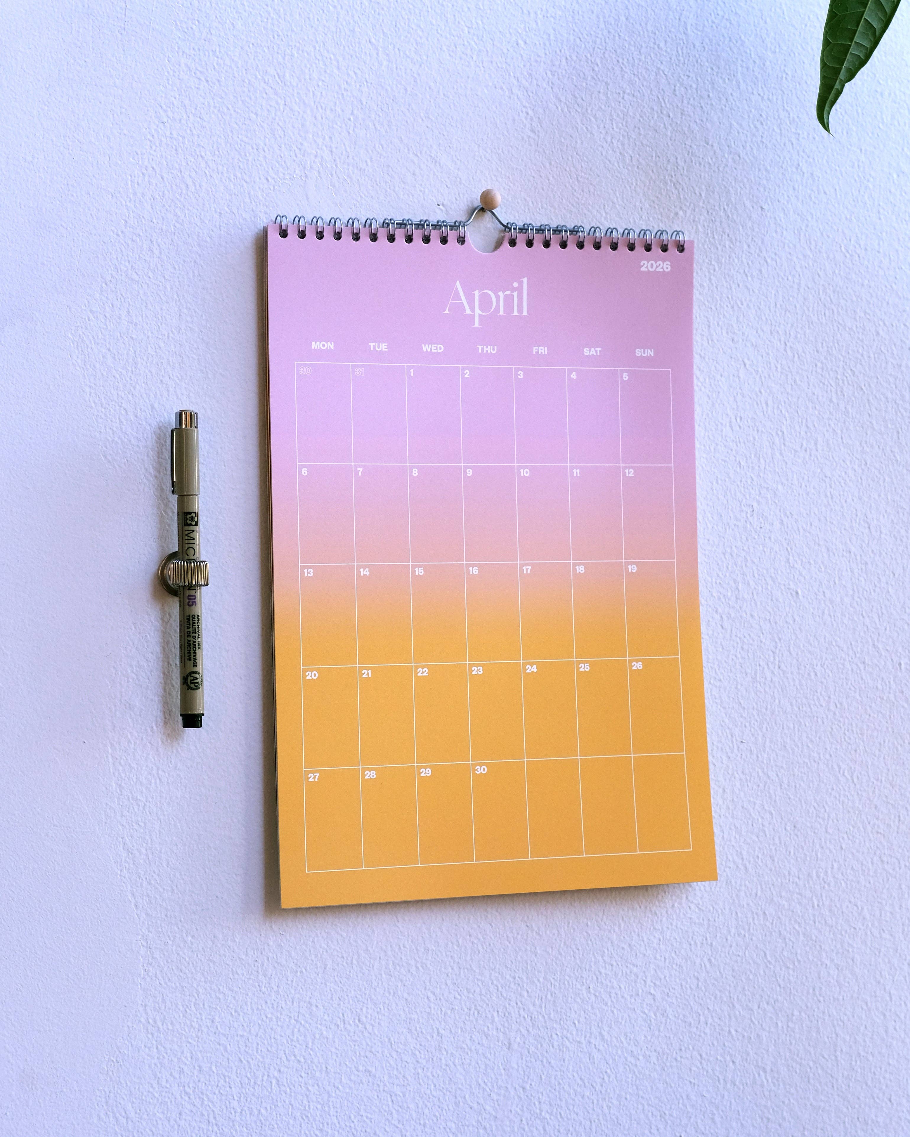 Yearcalendar – wholesale Calendar – 2026 Wall Calendar Gradient A46
