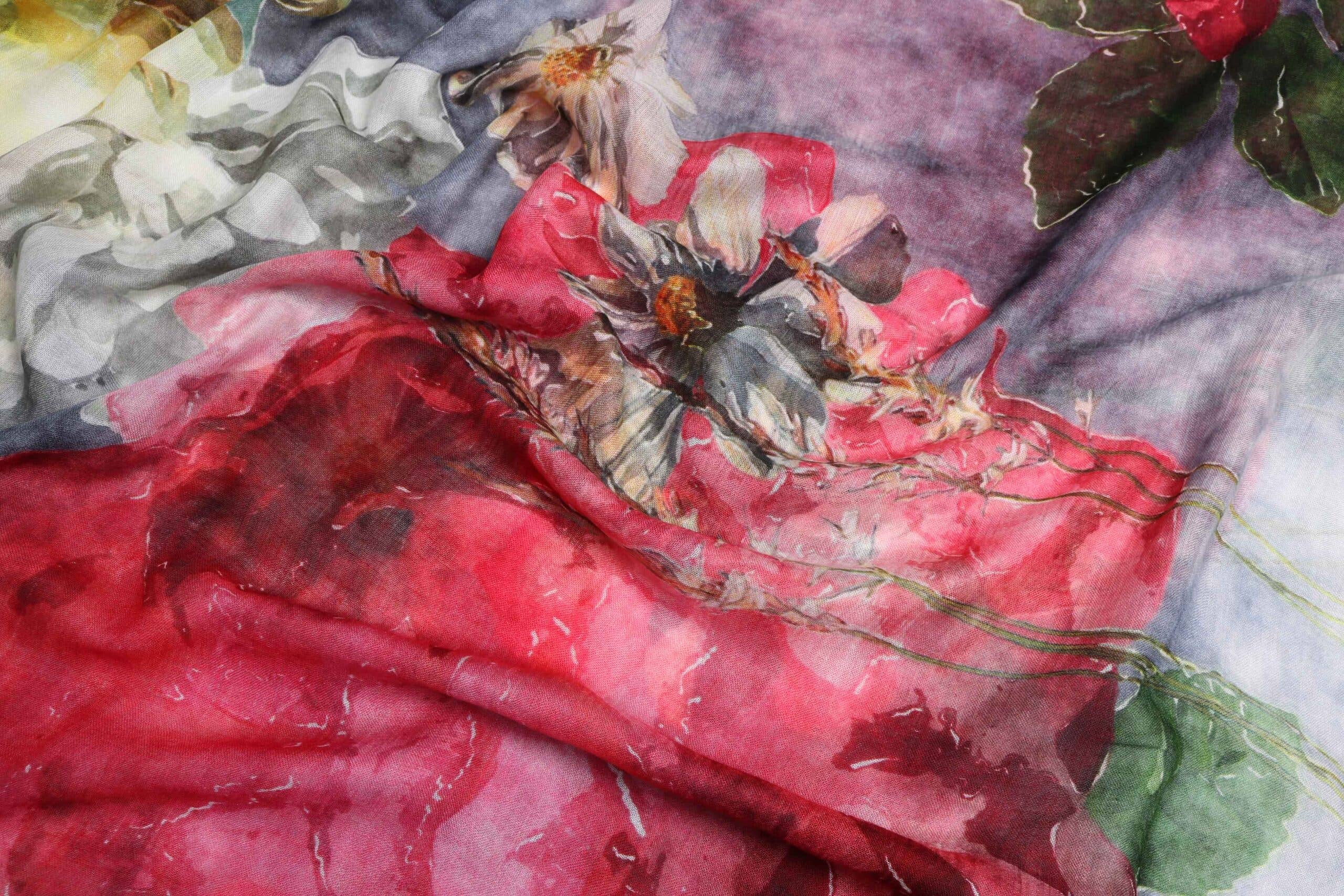 Namaskar Australia - Wholesale Scarf - Women's - Floral Modal Silk Designer Scarf1