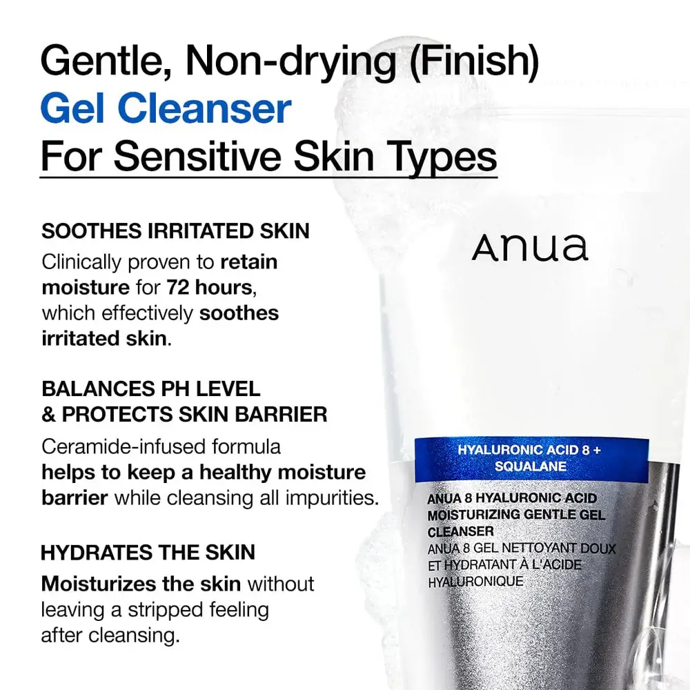 Kosmic - Kbeauty Skincare - Wholesale Facial Cleanser - [Anua] 8 Hyaluronic Acid Moisturizing Gentle Gel Cleanser1