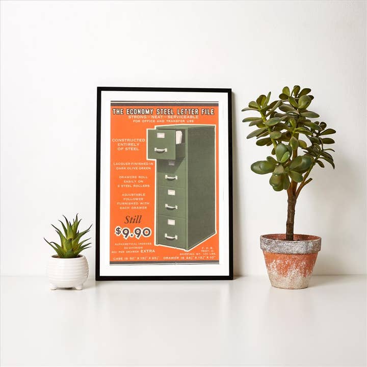 Found Image Press - Venta al por mayor Ilustración - Impresión artística AC-304 Archivador de letras de acero