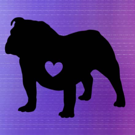 Vinyl-Aufkleber „Bulldog Dog Welpe“ für den Großhandel von Bow-Dacious Designs