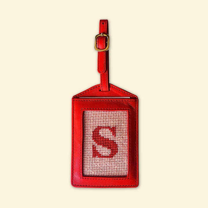 Our Initial Thought - Luggage Tag in Rosy Cheeks for wholesale by Happy Stitching