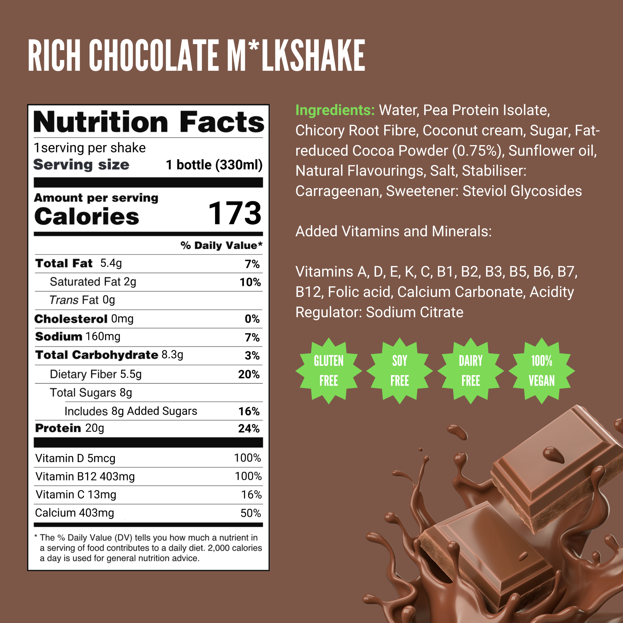 ASAP The Plant-Based Company - Vente Poudres protéinées/superaliments - ASAP Shake protéiné végétal au chocolat, 6 x 330 ml2