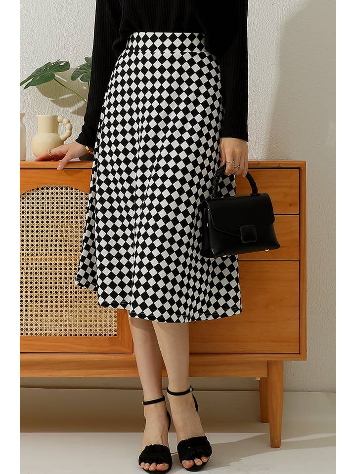 NINEXIS - Wholesale Skirt - Women's - CWBLS128_FLARE FLOUNCE A LINE MAXI LONG KNEE SKIRTS15