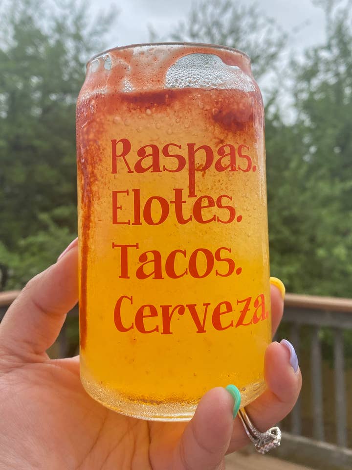 Raspas, Elotes... 16 oz glasburkkopp för wholesale av Will + Vivi