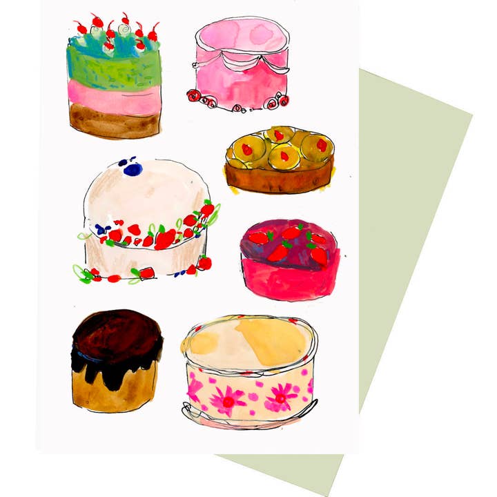 ELIZABETH GRAEBER art + illustration - Wholesale Stationery/Notecard Set - Cakes Notecard