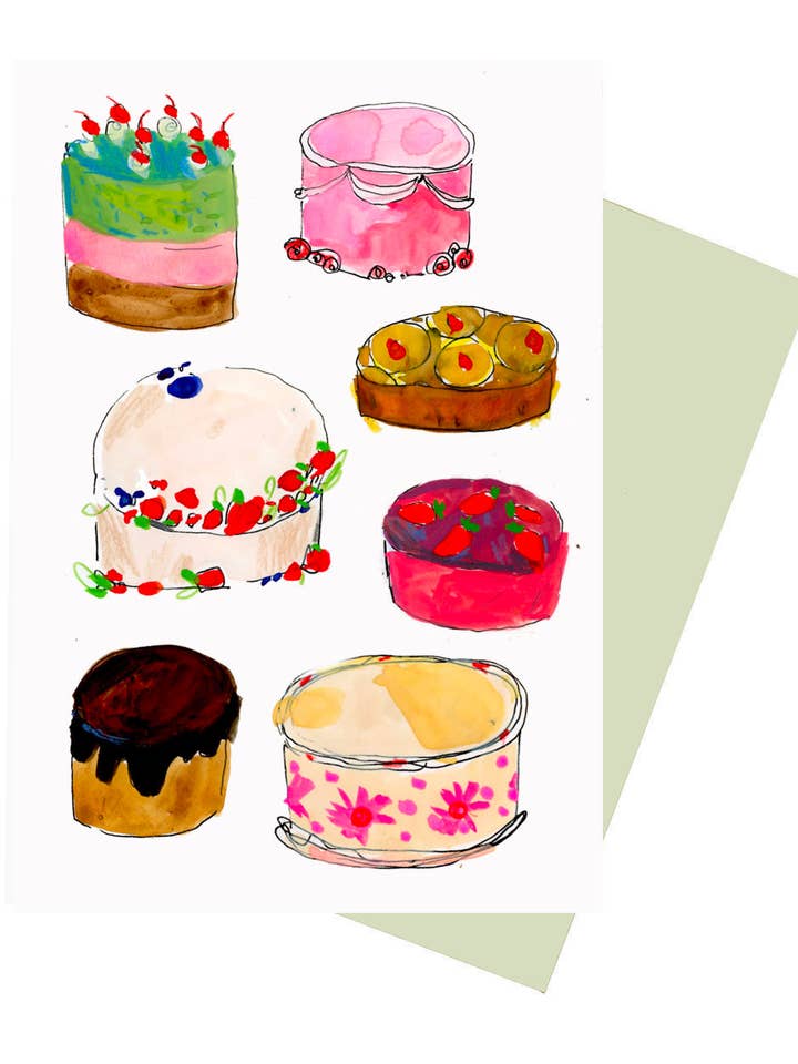 Tarjeta de Pasteles para venta al por mayor de ELIZABETH GRAEBER art + illustration