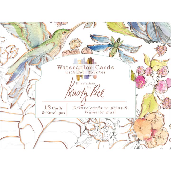 Schiffer Publishing - Wholesale Stationery/Notecard Set - Watercolor Cards with Foil Touches0