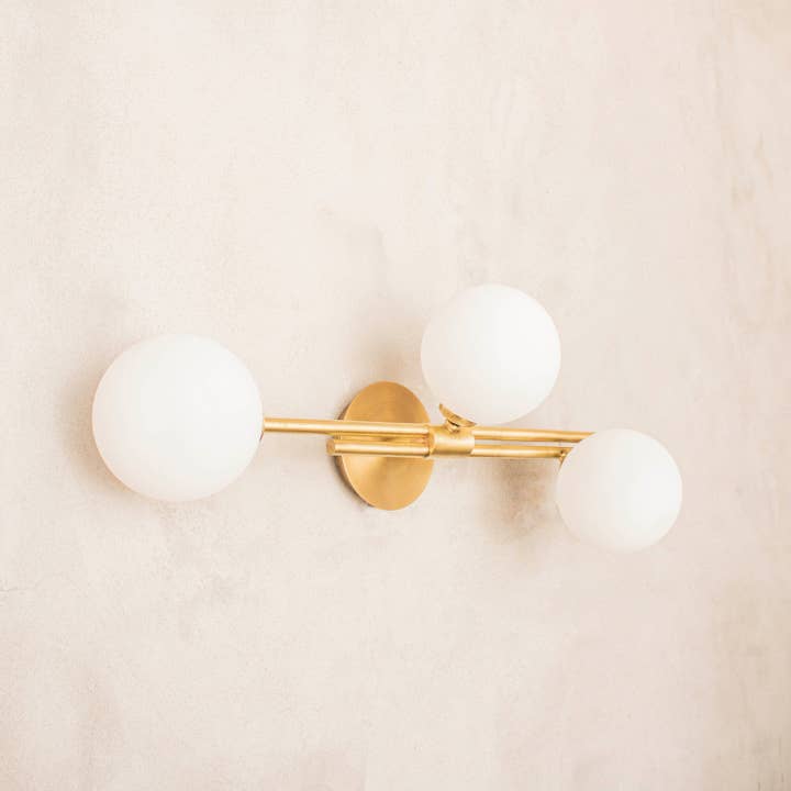 HEKA LIGHTING & TRADING LTD - Wholesale Sconce - Modern Brass Vanity Wall Light with Frosted Globe