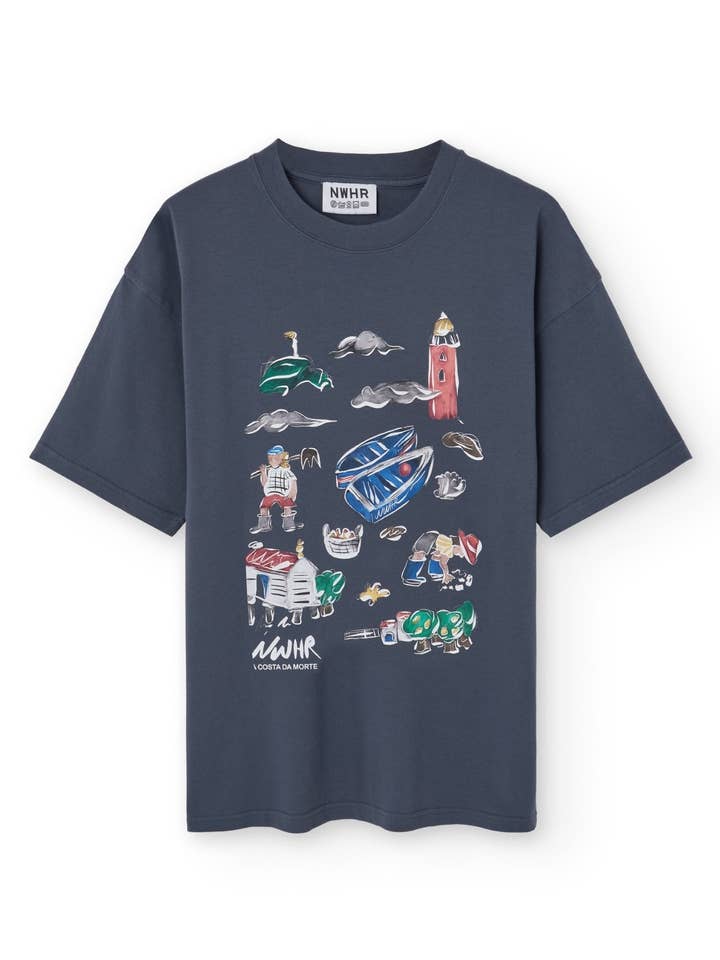 Costa da Morte T-Shirt Schwarz für den Großhandel von NWHR