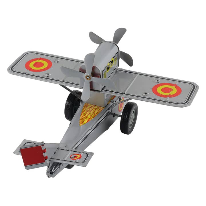 Tribal Trade GmbH - Wholesale Decorative Figurine - Tin toy airplane with double propeller tin airplane2