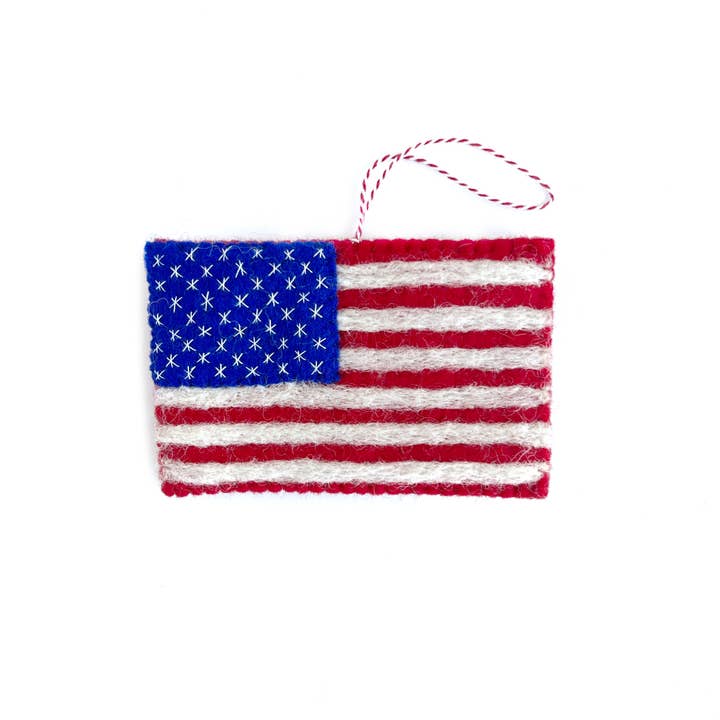 American Flag Felt Wool Christmas Ornament for wholesale by Ornaments 4 Orphans
