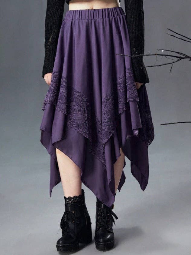 SALINA TRADING INC - Wholesale Skirt - Women's - Women Gothic Punk Lace Stitching Halloween Skirt5