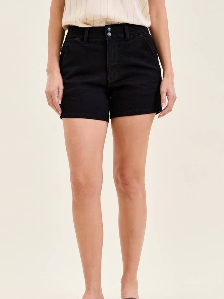 Judy Blue högmidjade svarta jeansshorts för wholesale av Watermelon Apparel