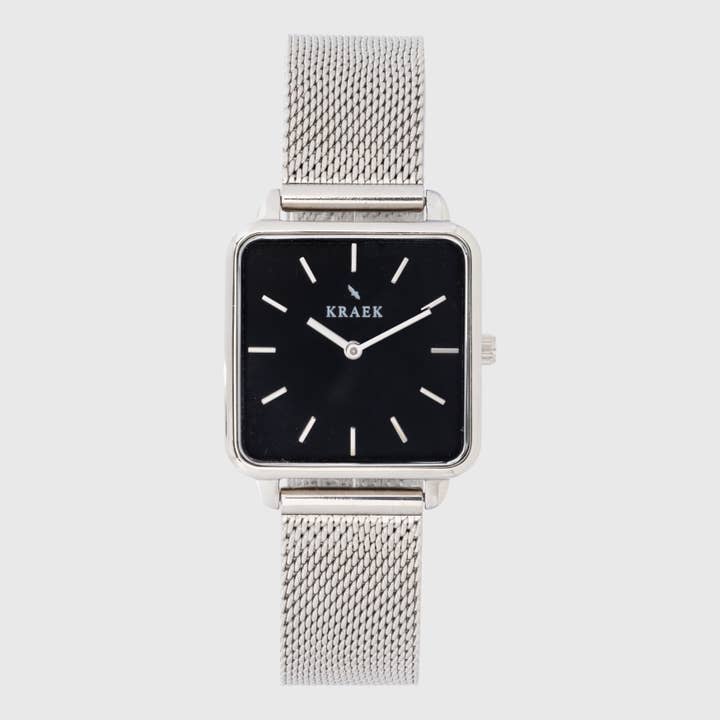 Milou | Silver | Mesh | Square 28 mm for wholesale by KRAEK Watches
