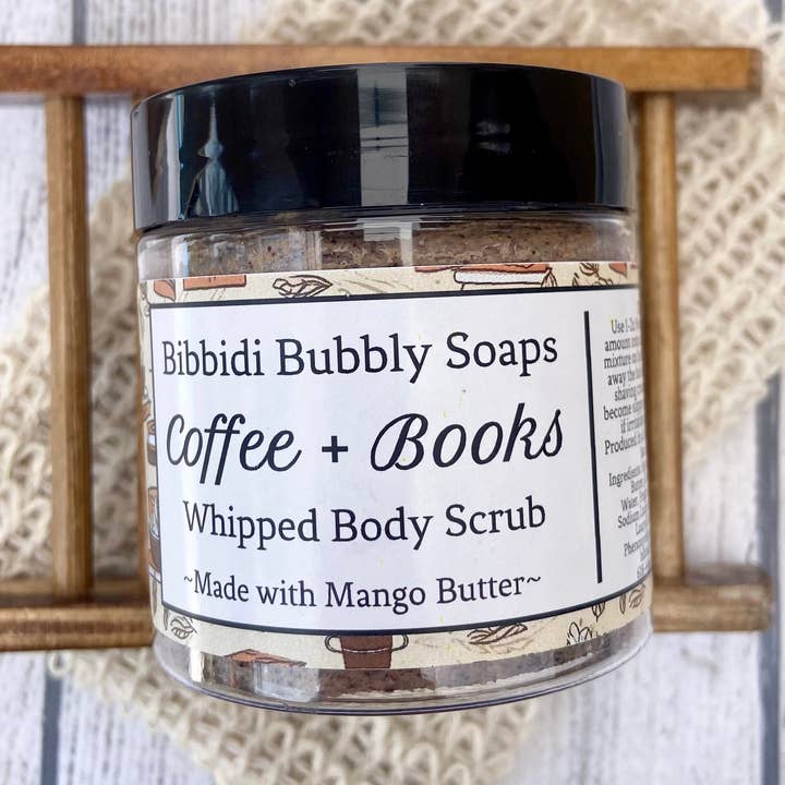 Bibbidi Bubbly Soaps - Wholesale Body Scrub/Exfoliant - Coffee and Books Body Scrub Fantasy Bookish Romance Bookstor0
