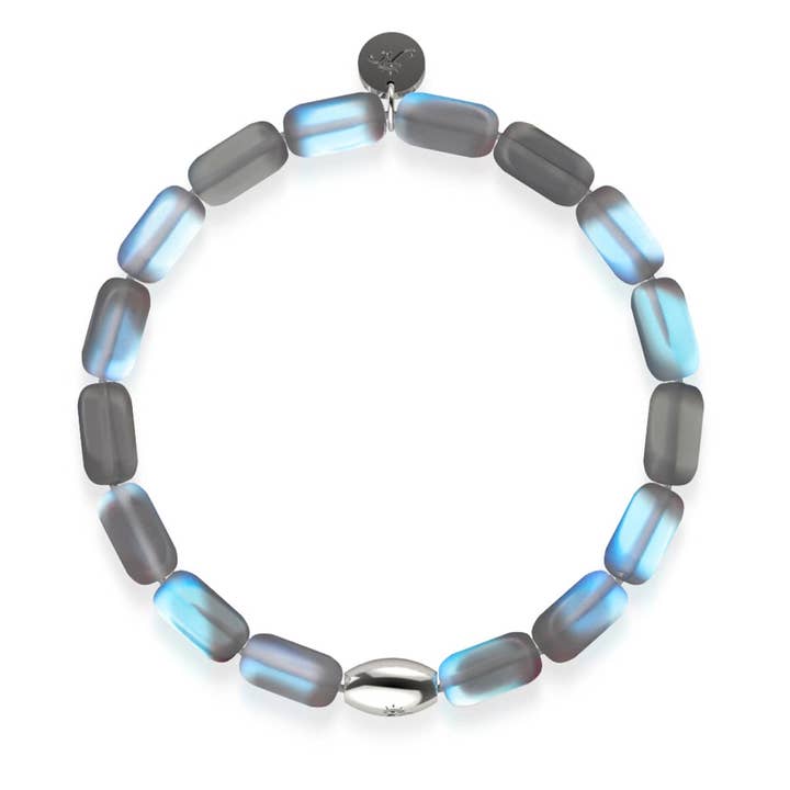 NOGU - Wholesale Beaded bracelet - Grey | .925 Sterling Silver | Mermaid Glass Pebble Bracelet6