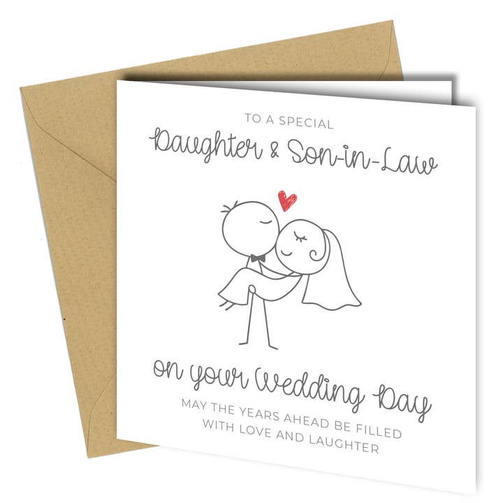 Tarjeta de boda para hija y yerno - Novia de palitos para venta al por mayor de Close to the Bone Greeting Cards and Gifts