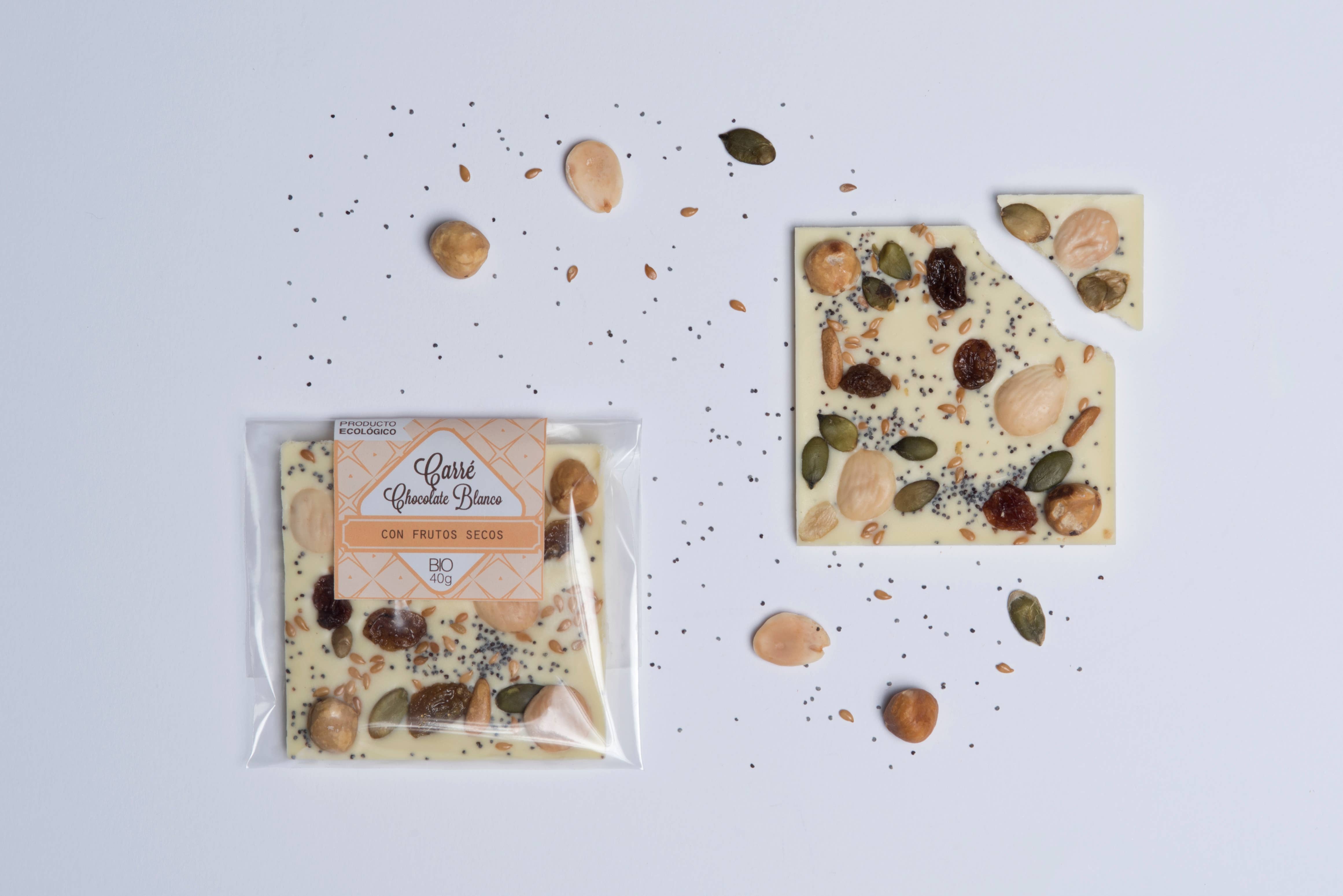 CHOCOLATES ARTESANOS ISABEL – Großhandel Schokolade – CARRÉ BIO – Sorten mit Nüssen, 40 g, 30 Stück2