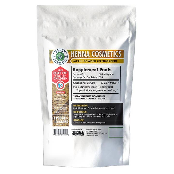 Henna Cosmetics Cypri - Wholesale Protein/Superfood Powder - Fenugreek Powder (Methi) -Herbal Supplement, Health, Hair Growth and Skin 100% Organic | 100 Grams/ (3.53 Ounces) | Henna Cosmetics