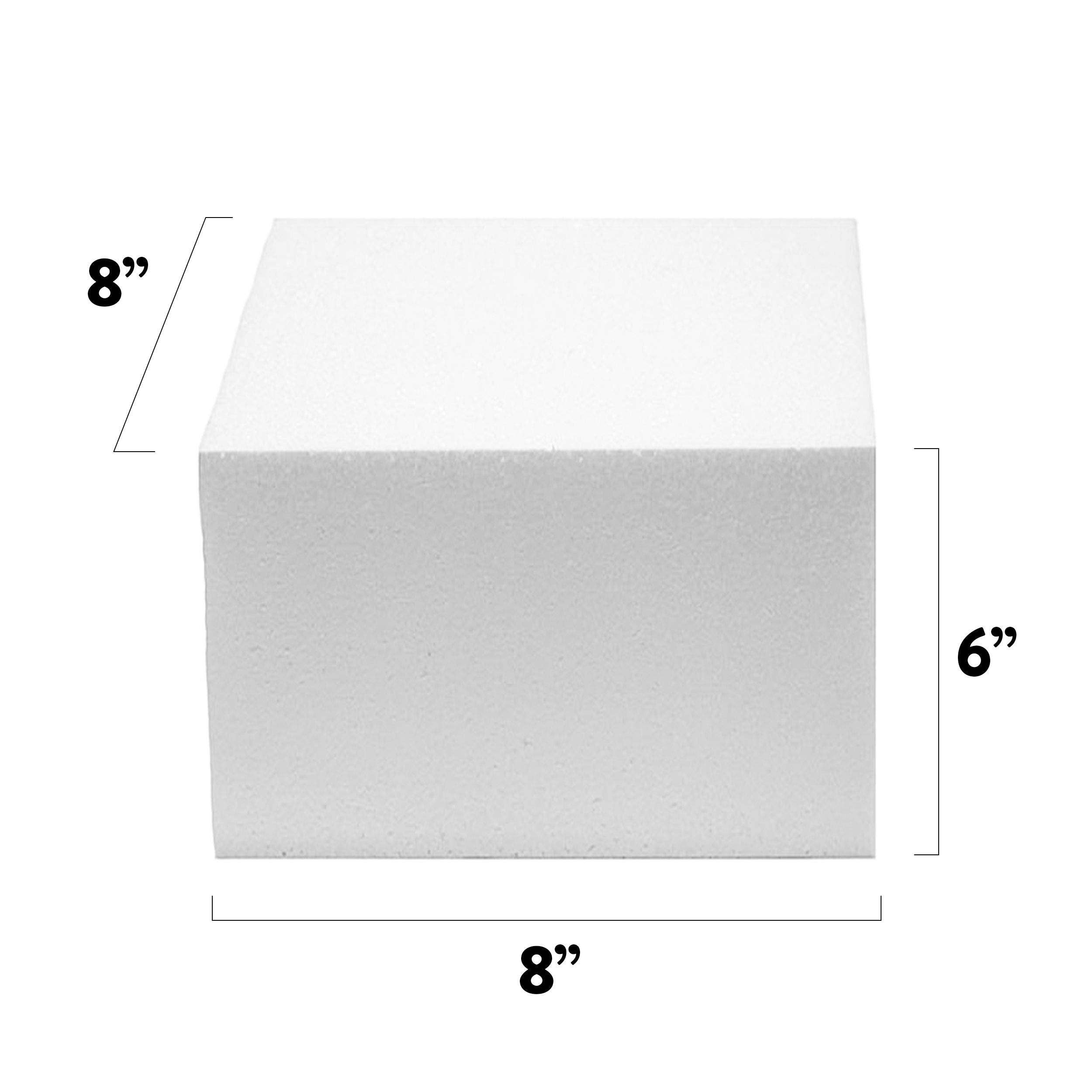 Global Sugar Art - Wholesale Cake Stand - 8x8 Inch Square Cake Dummy – Styrofoam Fake Cake for Decorating, Display & Practice, by Global Sugar Art1