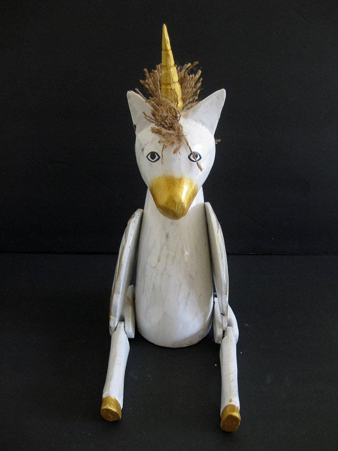 OMA - Eclectic Home - Wholesale Decorative Figurine - Unicorn Sculpture Statue With Dangling Legs Wood Hand Carved0