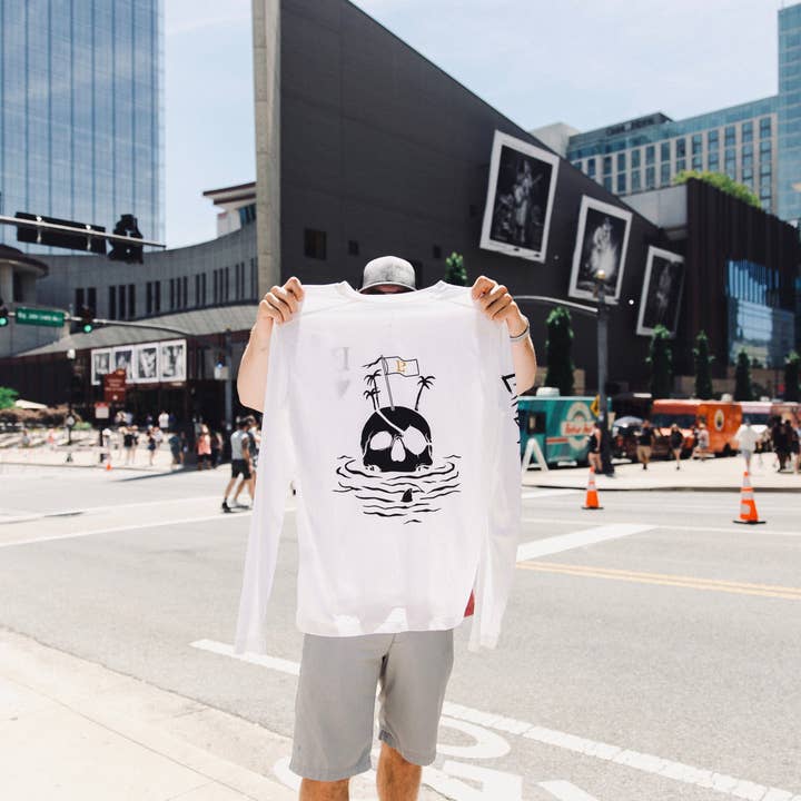 Land Pirate - Wholesale Screen Printed T-Shirt - Men's - the 'Shady Castaway'10