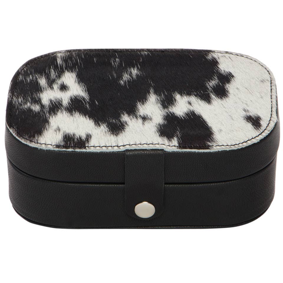 The Design Edge - Wholesale Jewelry Box/Organizer - Cowhide Travel Jewellery Box - JB030
