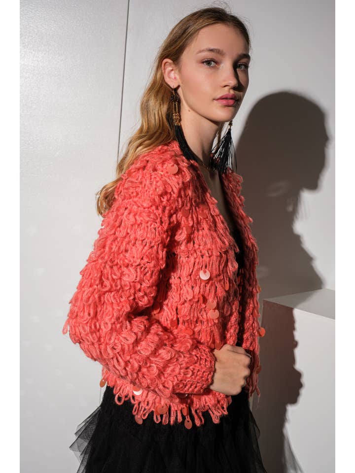 Hesperus – Engroshandel Cardigan - Dame – PAILLETTER PYNTET SWEATER CARDIGAN