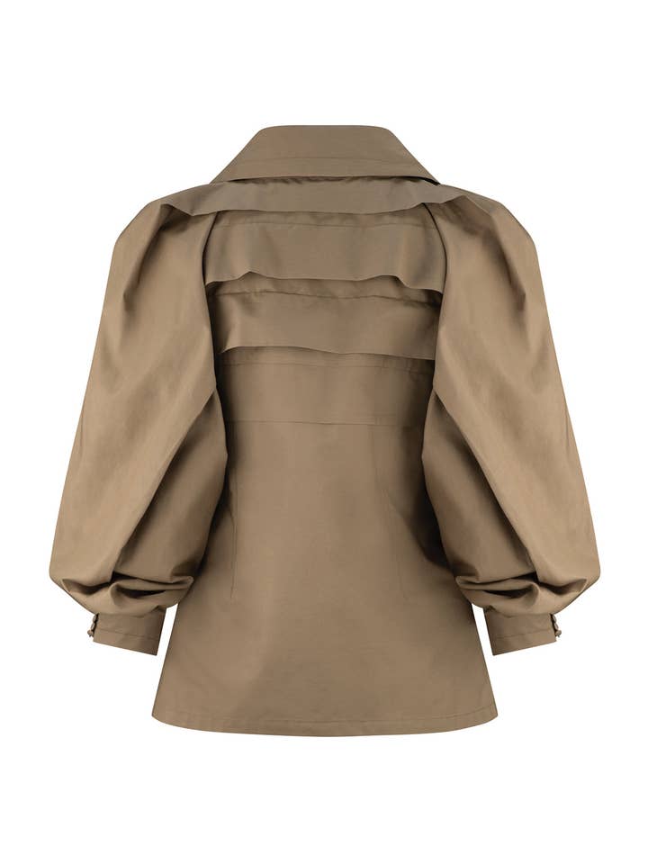 dref.official - Wholesale Buttoned-down shirt – Women's - Champagne Shirt - Khaki4