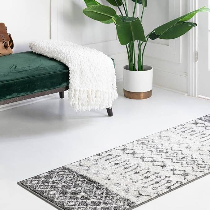 home mart goods – Tapete por atacado – Tapete Corredor Moderno Treliça Cinzento Escuro 3x162