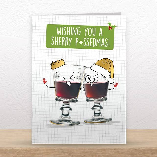 Divertida Tarjeta de Navidad de Jerez Dorado Foil P*ssedmas para venta al por mayor de Quitting Hollywood
